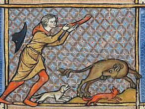 448px a hunter blowing his horn while his dogs attack a beaver google art project