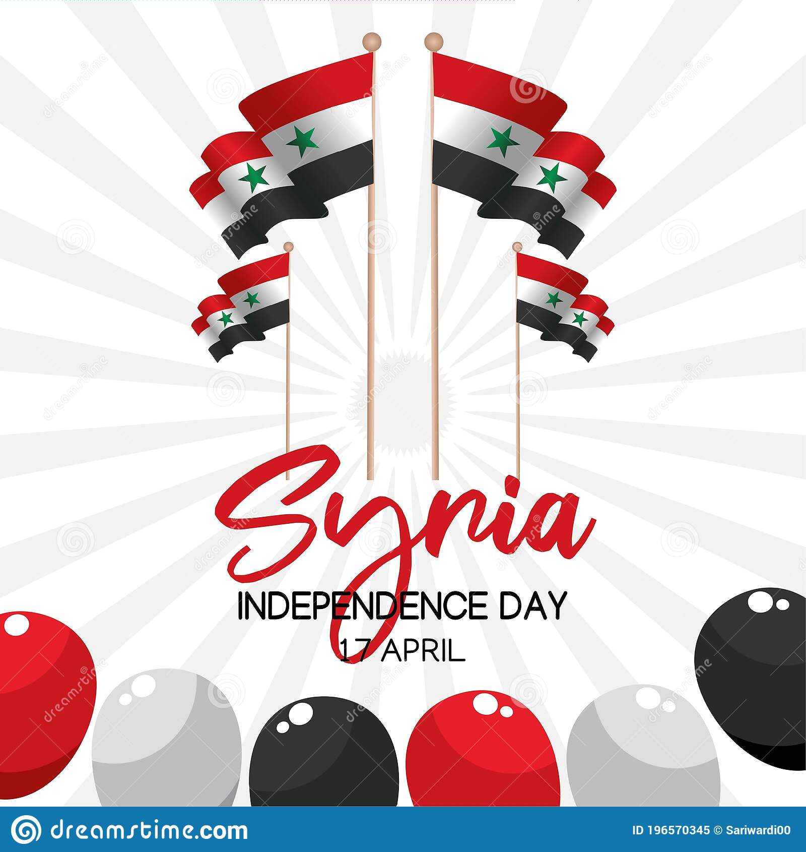 illustration de vecteur la fête l indépendance syrie bon pour carte voeux affiche et bannière 196570345