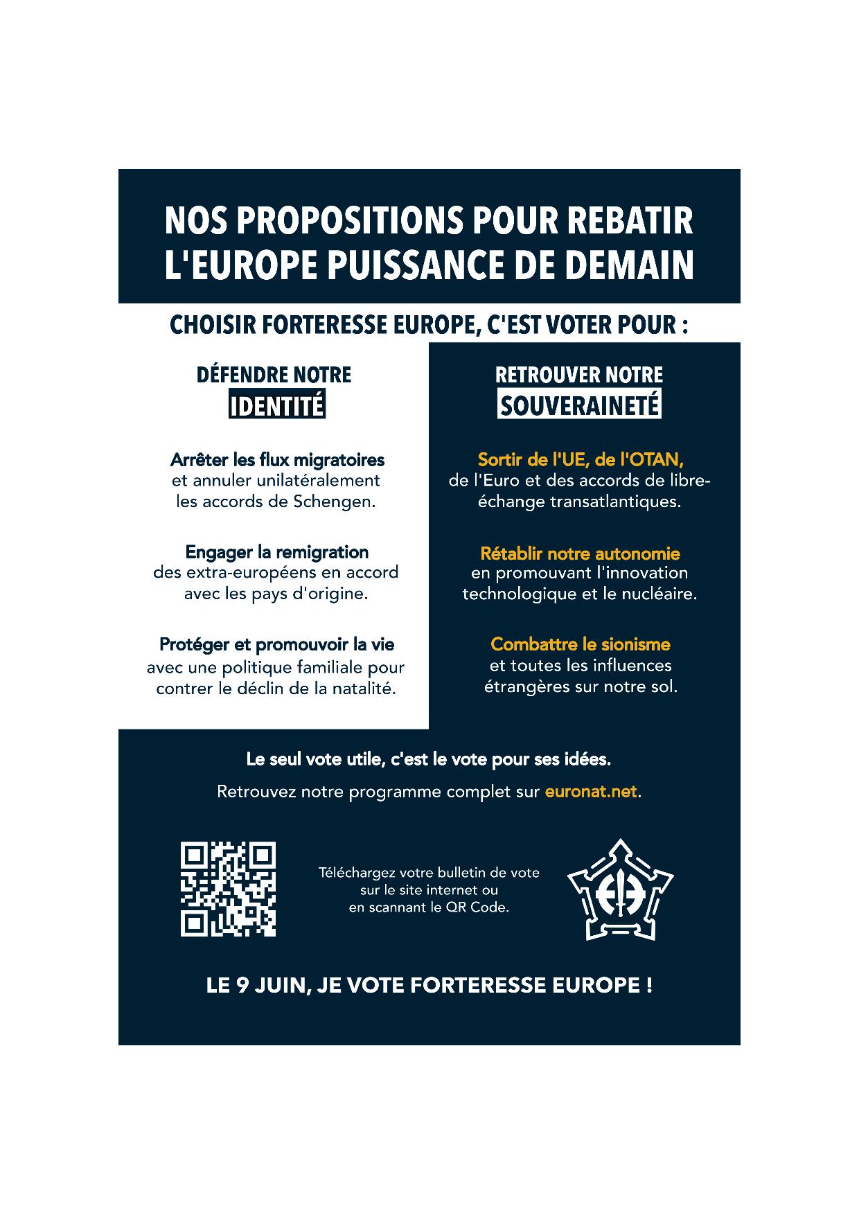 Tract Liste Forteresse Europe 20242