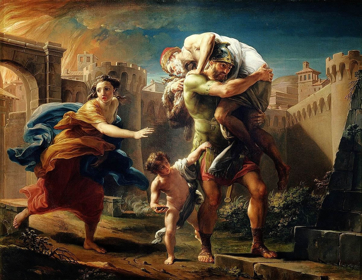 Pompeo Batoni Aeneas fleeing from Troy 1753