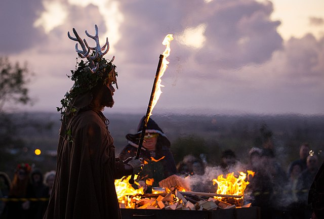 Neopagan celebrating Samhain